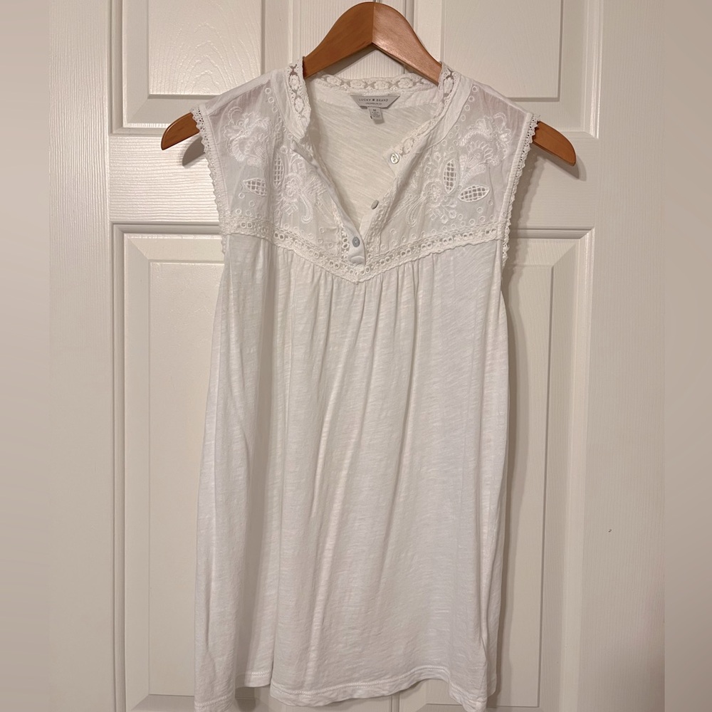 Lucky Brand lace yoke top